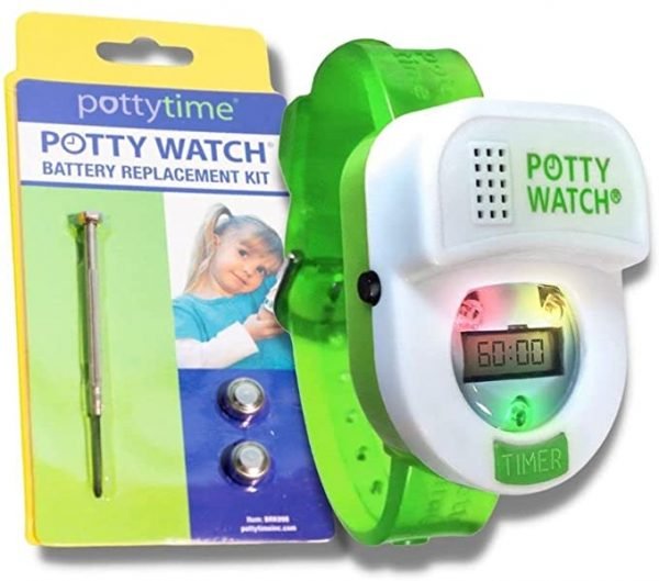 Potty Time: The Original Potty Watch | Water Resistant | Toddler Toilet Training Aid, Warranty Included (Automatic Timers with Music for Gentle Reminders), Green + Bonus Battery Replacement Kit - Image 2