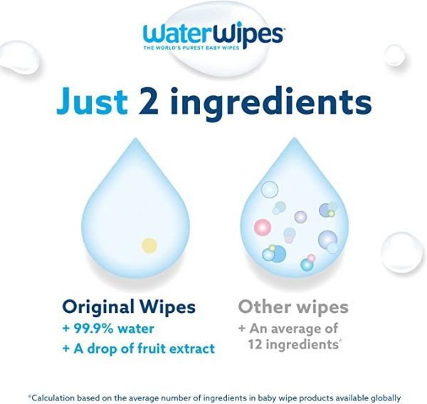 WaterWipes Textured Clean Baby Wipes, 99.9% Water, Unscented & Hypoallergenic for Baby & Toddlers, 4 Packs (240 Count) - Image 3