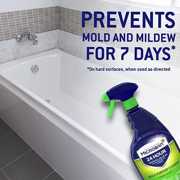 Microban Disinfectant Spray, 24 Hour Sanitizing and Antibacterial Spray, All Purpose Cleaner, Fresh Scent, 22 fl oz (Pack of 4) - Image 4