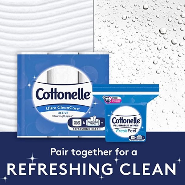 Cottonelle FreshFeel Flushable Wet Wipes, 4 Refill Packs, 168 Wipes per Pack (672 Total Flushable Wipes) - Image 4