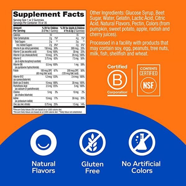 OLLY Kids Multivitamin Gummy Worms, Overall Health and Immune Support, Vitamins and Minerals A, C, D, E, Bs and Zinc, Kids Chewable Supplement, Sour Fruit Punch, 45 Day Supply - 70 Count - Image 2