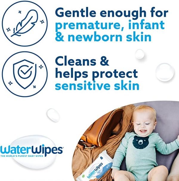 WaterWipes Textured Clean Baby Wipes, 99.9% Water, Unscented & Hypoallergenic for Baby & Toddlers, 4 Packs (240 Count) - Image 5