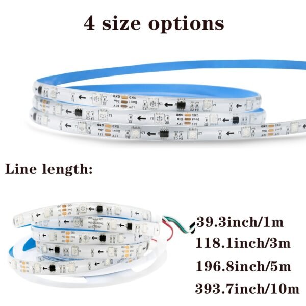 5050 RGB Led Strip Lights Music Sync Color Changing ; Smart Application Remote Control; Led Strip Lights For Bedroom Room Home Decorative Party Festival. - Image 25