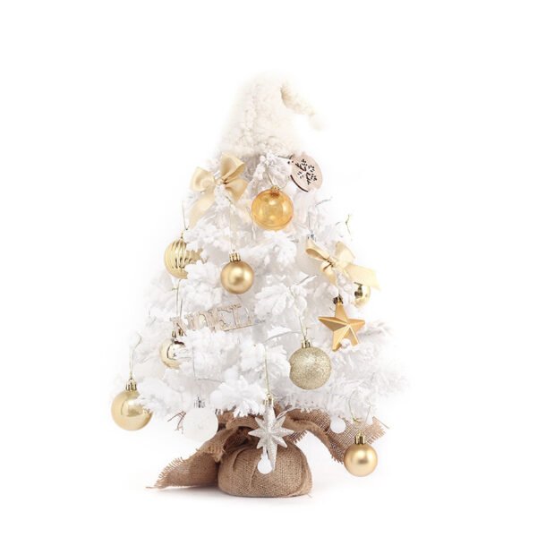 Tabletop Christmas Tree Small Mini Christmas Tree for Table Top;  Artificial Snow Flocked with Xmas Ornaments;  Gold Christmas Decorations for Home Office Apartment - Image 3