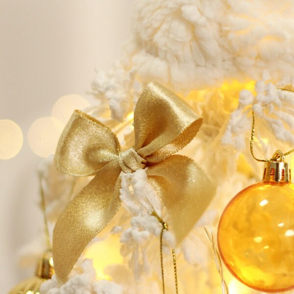 Tabletop Christmas Tree Small Mini Christmas Tree for Table Top;  Artificial Snow Flocked with Xmas Ornaments;  Gold Christmas Decorations for Home Office Apartment - Image 4
