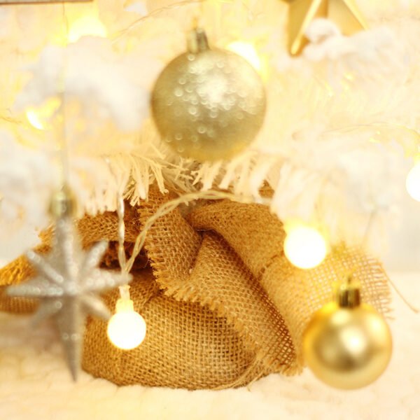 Tabletop Christmas Tree Small Mini Christmas Tree for Table Top;  Artificial Snow Flocked with Xmas Ornaments;  Gold Christmas Decorations for Home Office Apartment - Image 5