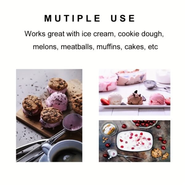 3pcs Cookie Scoop Set, Stainless Steel Ice Cream Scooper With Trigger Release, Large/Medium/Small Cookie Scooper For Baking, Cookie Scoops For Baking Set Of 3 With Cookie - Image 23