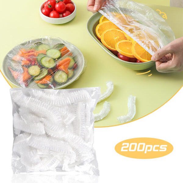 100-300pcs Disposable Food Cover Bag Plastic Wrap Elastic Food Lids Storage Kitchen Organizer Fresh Bag Fruit Bowls Caps Packing - Image 2