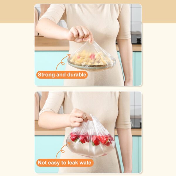 100-300pcs Disposable Food Cover Bag Plastic Wrap Elastic Food Lids Storage Kitchen Organizer Fresh Bag Fruit Bowls Caps Packing - Image 3