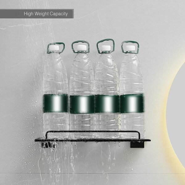 Glass Shelf for Bathroom 15.7in Bathroom Shelves Wall Mounted Tempered Glass Shelf with Rail Floating Shelves Bathroom Glass Shower Shelf - Image 7
