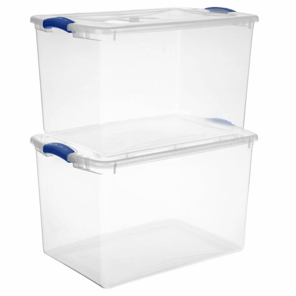 Set of 6 Sterilite 66 Quart Latch Box Plastic Storage Tote Container Organizer - Image 3