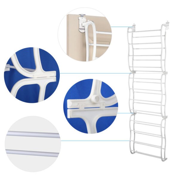 36 Pairs Over-The-Door Shoe Rack 12 Layers Wall Hanging Closet Shoe Organizer Storage Stand Requires Screwing Holes In The Door - Image 3