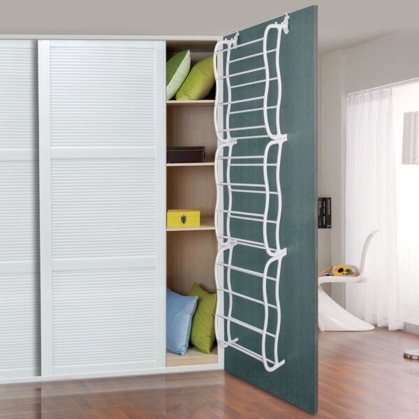 36 Pairs Over-The-Door Shoe Rack 12 Layers Wall Hanging Closet Shoe Organizer Storage Stand Requires Screwing Holes In The Door - Image 10