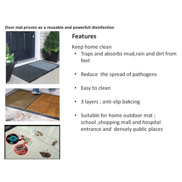 2 in 1 Disinfecting Sanitizing Floor Entrance Mat; Disinfection Doormat Entry Rug Shoe sanitizer;  Shoe Tray for entryway Indoor; Welcome Mat (FBA warehouse delivery) - Image 6