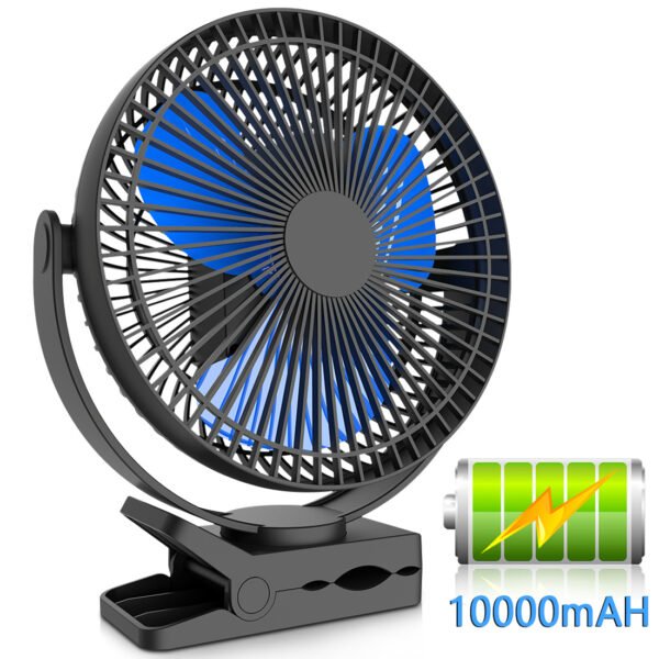 10000mAh Rechargeable Portable;  8-Inch Battery Operated Clip on Fan;  USB;  4 Speeds;  Strong Airflow;  Sturdy Clamp for Office Desk Golf Car Outdoor Travel Camping Tent Gym Treadmill - Image 10