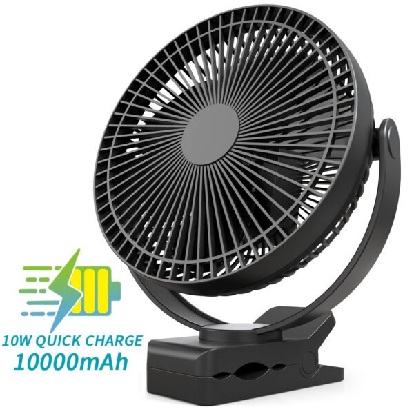 10000mAh Rechargeable Portable;  8-Inch Battery Operated Clip on Fan;  USB;  4 Speeds;  Strong Airflow;  Sturdy Clamp for Office Desk Golf Car Outdoor Travel Camping Tent Gym Treadmill - Image 25