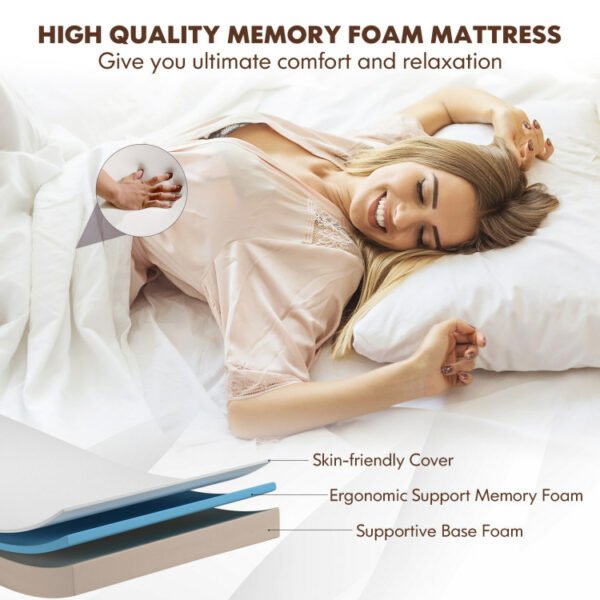 Made in Italy Rollaway Folding Bed with Memory Foam Mattress and Dust-Proof Bag - Image 6