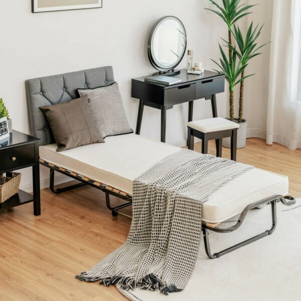 Made in Italy Rollaway Folding Bed with Memory Foam Mattress and Dust-Proof Bag - Image 7