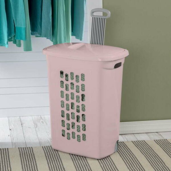 Wheeled Laundry Hamper Plastic, White, Set of 2 - Image 18