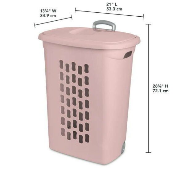 Wheeled Laundry Hamper Plastic, White, Set of 2 - Image 21