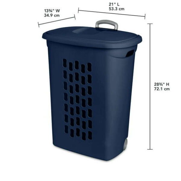 Wheeled Laundry Hamper Plastic, White, Set of 2 - Image 13