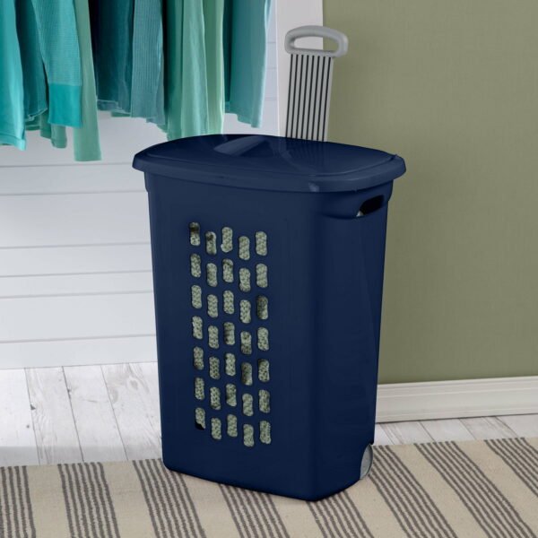 Wheeled Laundry Hamper Plastic, White, Set of 2 - Image 14