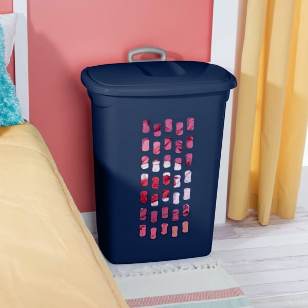 Wheeled Laundry Hamper Plastic, White, Set of 2 - Image 8