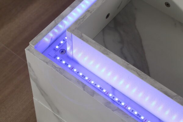 Nightstands LED Side Tables Bedroom Modern End Tables with 2 Drawers for Living Room Bedroom White - Image 11