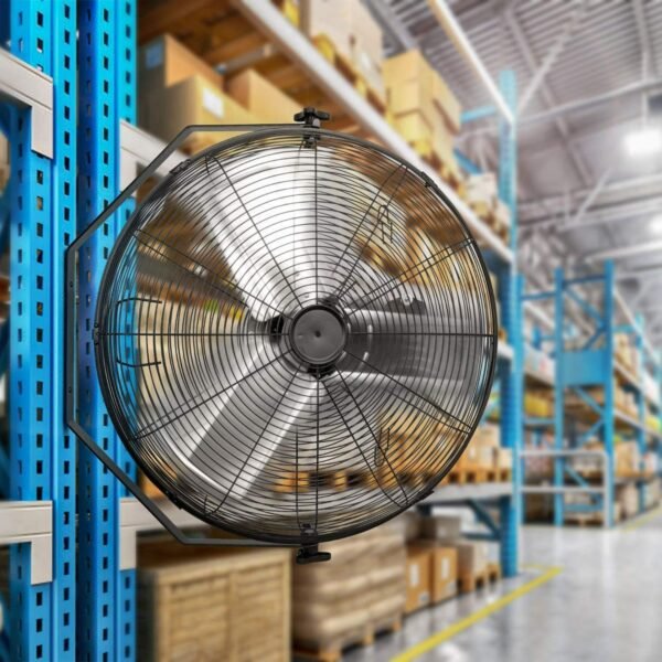 2Pack 24 Inch Industrial Wall Mount Fan, 3 Speed Commercial Ventilation Metal Fan for Warehouse, Greenhouse, Workshop, Patio, Factory and Basement - High Velocity - Image 2