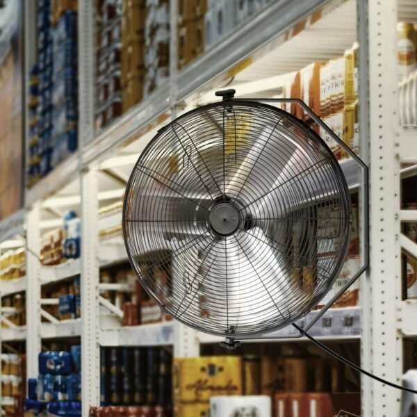 2Pack 24 Inch Industrial Wall Mount Fan, 3 Speed Commercial Ventilation Metal Fan for Warehouse, Greenhouse, Workshop, Patio, Factory and Basement - High Velocity - Image 3
