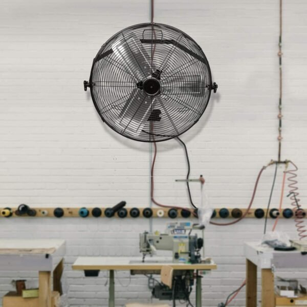 2Pack 24 Inch Industrial Wall Mount Fan, 3 Speed Commercial Ventilation Metal Fan for Warehouse, Greenhouse, Workshop, Patio, Factory and Basement - High Velocity - Image 4