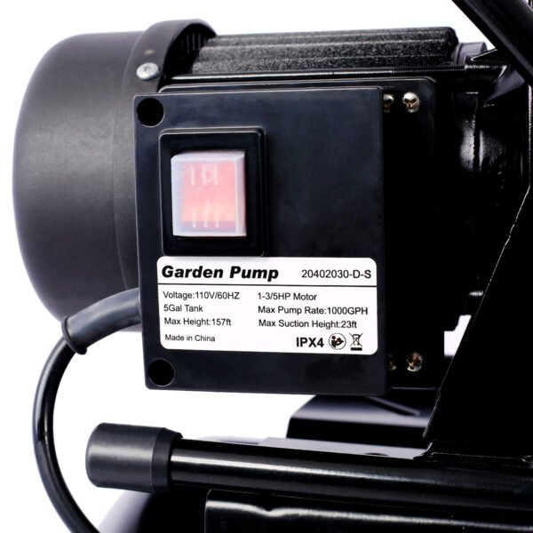 1.6HP Shallow Well Pump with Pressure Tank,garden water pump, Irrigation Pump,Automatic Water Booster Pump for Home Garden Lawn Farm, stainless steel head - Image 16