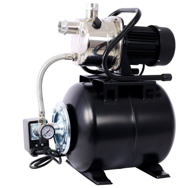 1.6HP Shallow Well Pump with Pressure Tank,garden water pump, Irrigation Pump,Automatic Water Booster Pump for Home Garden Lawn Farm, stainless steel head - Image 3