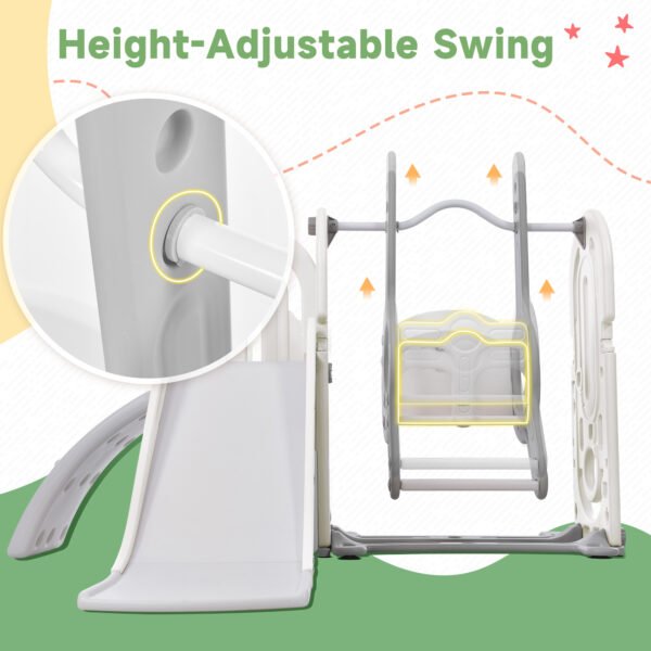 Toddler Slide and Swing Set 5 in 1, Kids Playground Climber Slide Playset with Basketball Hoop Freestanding Combination for Babies Indoor & Outdoor - Image 13