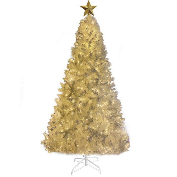 GO 7 FT White Christmas Tree with 500 LED Warm Lights, PVC branch, Artificial Holiday Christmas Pine Tree with Star Top - Image 3