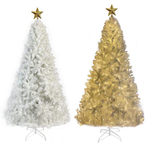 GO 7 FT White Christmas Tree with 500 LED Warm Lights, PVC branch, Artificial Holiday Christmas Pine Tree with Star Top - Image 8