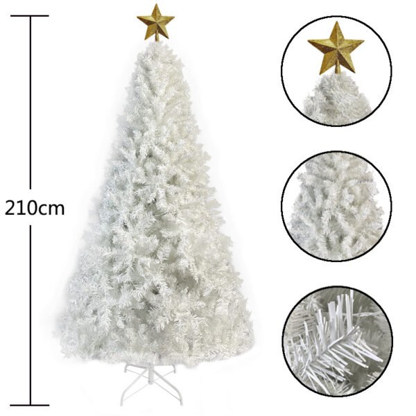 GO 7 FT White Christmas Tree with 500 LED Warm Lights, PVC branch, Artificial Holiday Christmas Pine Tree with Star Top - Image 10