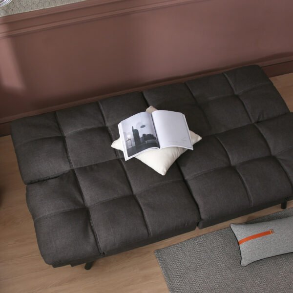 Convertible Memory Foam Futon Couch Bed; Modern Folding Sleeper Sofa-SF267FADGY - Image 2