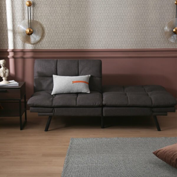 Convertible Memory Foam Futon Couch Bed; Modern Folding Sleeper Sofa-SF267FADGY - Image 8