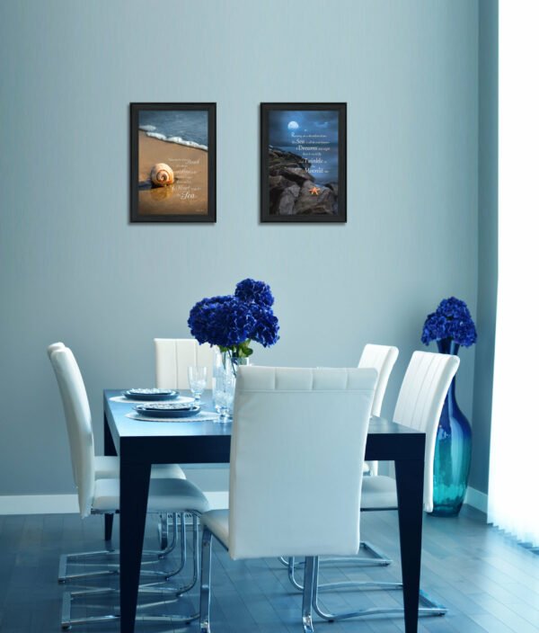 "Sea Dream Collection" 2-Piece Vignette By Robin-Lee Vieira, Printed Wall Art, Ready To Hang Framed Poster, Black Frame - Image 2