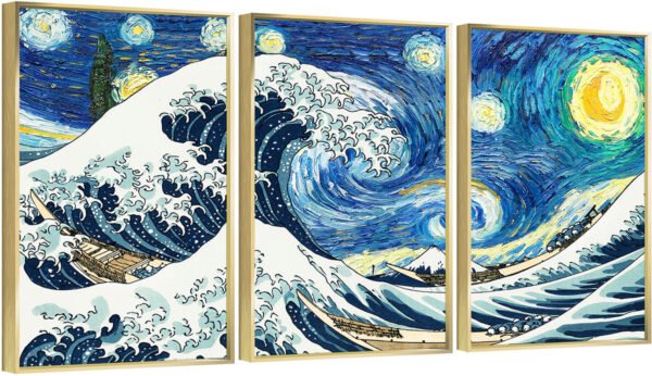 Framed Canvas Wall ArtOil Paintings Impressionism Aesthetic Prints Canvas Paintings for Living Room Bedroom Office Home; 3 Panels - Image 13