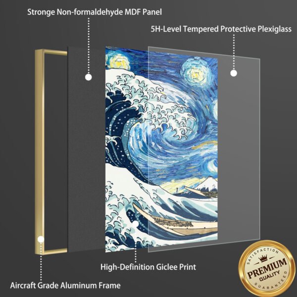 Framed Canvas Wall ArtOil Paintings Impressionism Aesthetic Prints Canvas Paintings for Living Room Bedroom Office Home; 3 Panels - Image 2