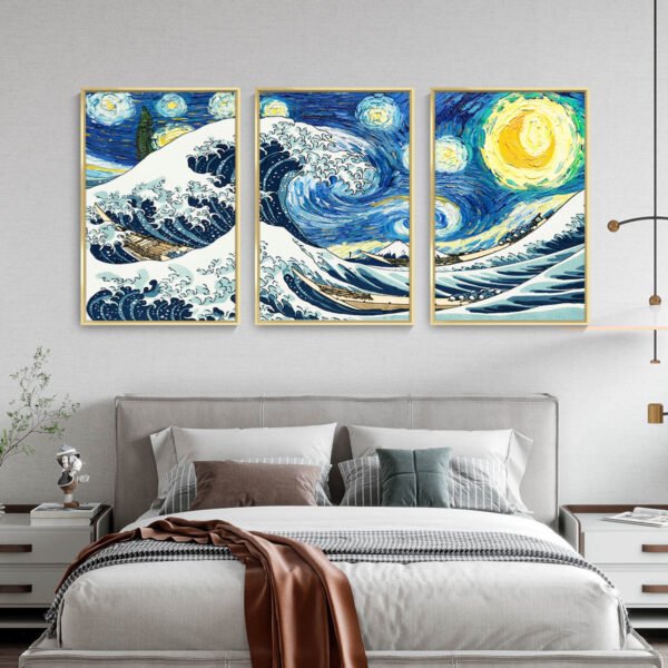 Framed Canvas Wall ArtOil Paintings Impressionism Aesthetic Prints Canvas Paintings for Living Room Bedroom Office Home; 3 Panels - Image 5
