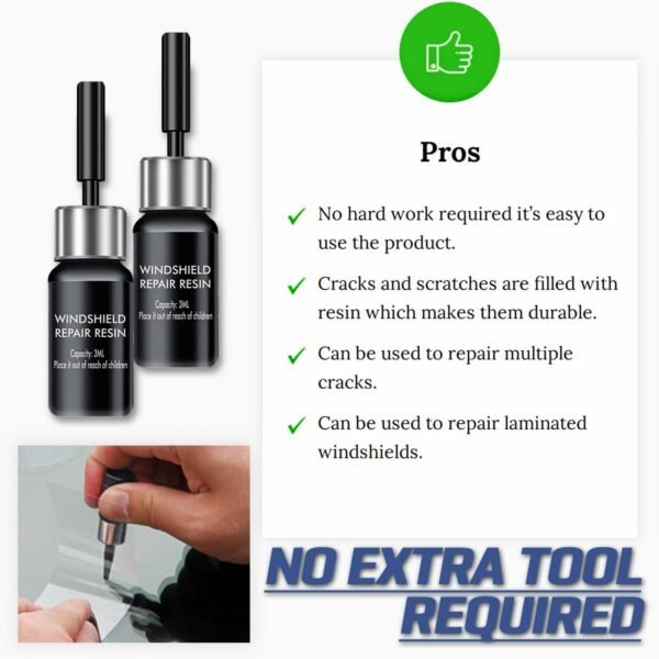 Windshield Crack Repair Kit Automotive Glass Nano Fluid Glass Filler DIY Windscreen Tool Quick Fix for Fixing Chips;  Cracks - Image 3