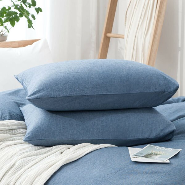 100% Washed Cotton Duvet Cover Set, Durable Fade-Resistant Natural Bedding Set (No Comforter) - Image 17