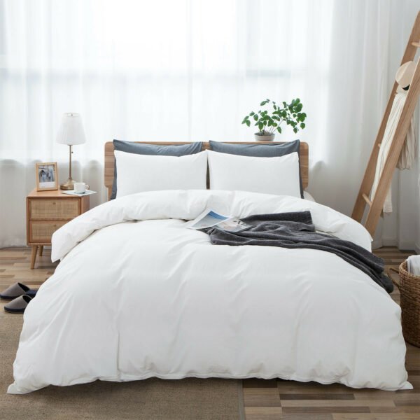 100% Washed Cotton Duvet Cover Set, Durable Fade-Resistant Natural Bedding Set (No Comforter) - Image 36
