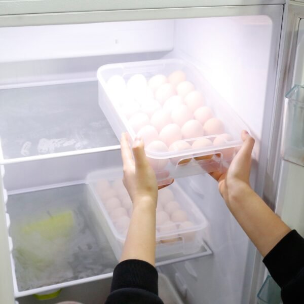 2Pcs Plastic Egg Holder Stackable Egg Storage Box Egg Rack for Refrigerator 24 Cavity Per Container - Image 6