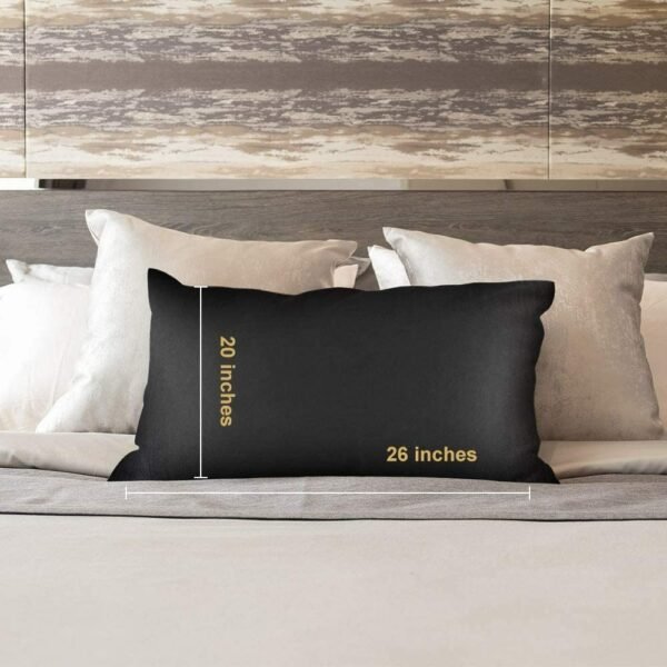 Silk Pillowcase for Hair and Skin 1 Pack, 22 Momme 100% Mulberry Silk & Natural Wood Pulp Fiber Double-Sided Design, Silk Pillow Covers with 600 Thread Count, Hidden Zipper (20"x26", Black) - Image 6