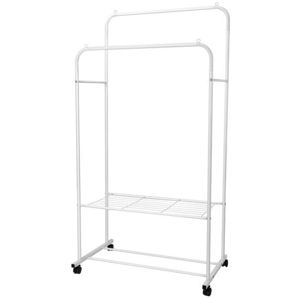 Garment Hanging Rack Clothing Hanging Rail Pillow Shoe Display Organizer Stand Rolling Wheel Clothes Organizer - Image 11