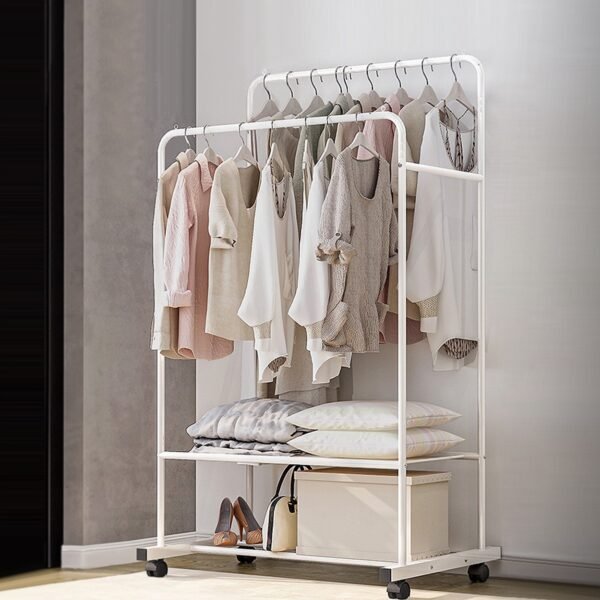 Garment Hanging Rack Clothing Hanging Rail Pillow Shoe Display Organizer Stand Rolling Wheel Clothes Organizer - Image 8